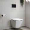 Wall Hung Toilet with Soft Close Seat Black Glass Sensor Pneumatic Flush Plate 1160mm Frame &amp; Cistern - Boston