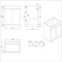 1100mm Grey Toilet and Sink Unit Right Hand with Square Toilet and Black Fittings - Ashford
