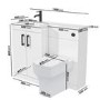 1100mm White Toilet and Sink Unit Left Hand with Square Toilet and Black Fittings - Ashford