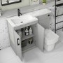 1100mm Grey Toilet and Sink Unit Left Hand with Square Toilet and Black Fittings - Ashford