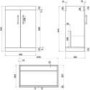 1100mm Blue Toilet and Sink Unit Left Hand with Square Toilet and Brass Fittings - Ashford