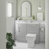 900mm Grey Cloakroom Toilet and Sink Unit with Square Toilet and Chrome Fittings - Ashford