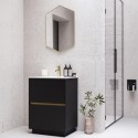 BUN/BeBa_27603/78771 600mm Black Freestanding Vanity Unit with Basin - Roxbi