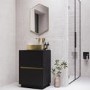 600mm Black Freestanding Countertop Vanity Unit with Basin - Roxbi