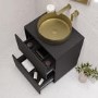 600mm Black Freestanding Countertop Vanity Unit with Basin - Roxbi