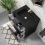 Grade A2 - 600mm Black Freestanding Vanity Unit with Matt Black Basin - Roxbi
