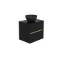 600mm Black Wall Hung Countertop Vanity Unit with Basin - Roxbi 