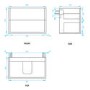 800mm Black Wall Hung Vanity Unit with Basin - Roxbi