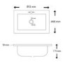 800mm Black Wall Hung Vanity Unit with Basin - Roxbi