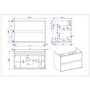 800mm Black Wall Hung Vanity Unit with Basin - Roxbi
