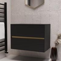 800mm Black Wall Hung Countertop Vanity Unit- Roxbi 800mm Black Wall Hung Countertop Vanity Unit- Roxbi