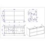 Grade A2 - 1200mm Black Wall Hung Double Countertop Vanity Unit with Basin - Roxbi