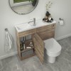 Grade A2 - 900mm Wood Effect Cloakroom Toilet and Sink Unit only with Chrome Fittings - Ashford