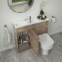 Grade A2 - 900mm Wood Effect Cloakroom Toilet and Sink Unit only with Chrome Fittings - Ashford
