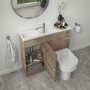 900mm Wood Effect Cloakroom Toilet and Sink Unit only with Chrome Fittings - Ashford