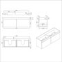 Grade A1 - 1200mm Blue Wall Hung Double Vanity Unit with Basin and Matt Black Handles - Ashford