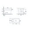 1100mm Grey Toilet and Sink Unit Right Hand with Square Toilet and Chrome fittings - Ashford