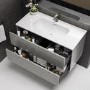 Grade A1 - 1000mm Stone Effect Wall Hung Vanity Unit with Basin - Arragon