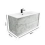 Grade A2 - 1000mm Stone Effect Wall Hung Vanity Unit with Basin - Arragon