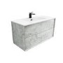 Grade A2 - 1000mm Stone Effect Wall Hung Vanity Unit with Basin - Arragon