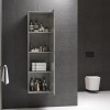 1000mm Concrete Effect Wall Hung Basin Vanity Unit with Cabinet and Mirror - Arragon