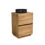 Grade A1 - 600mm Wood Effect Freestanding Countertop Vanity Unit with Basin - Roxbi 
