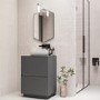 Grade A1 - 600mm Grey Freestanding Countertop Vanity Unit with Basin - Roxbi