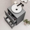 600mm Grey Freestanding Countertop Vanity Unit with Basin - Roxbi