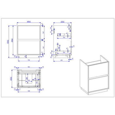 Grade A1 - 600mm Grey Freestanding Countertop Vanity Unit with Basin - Roxbi