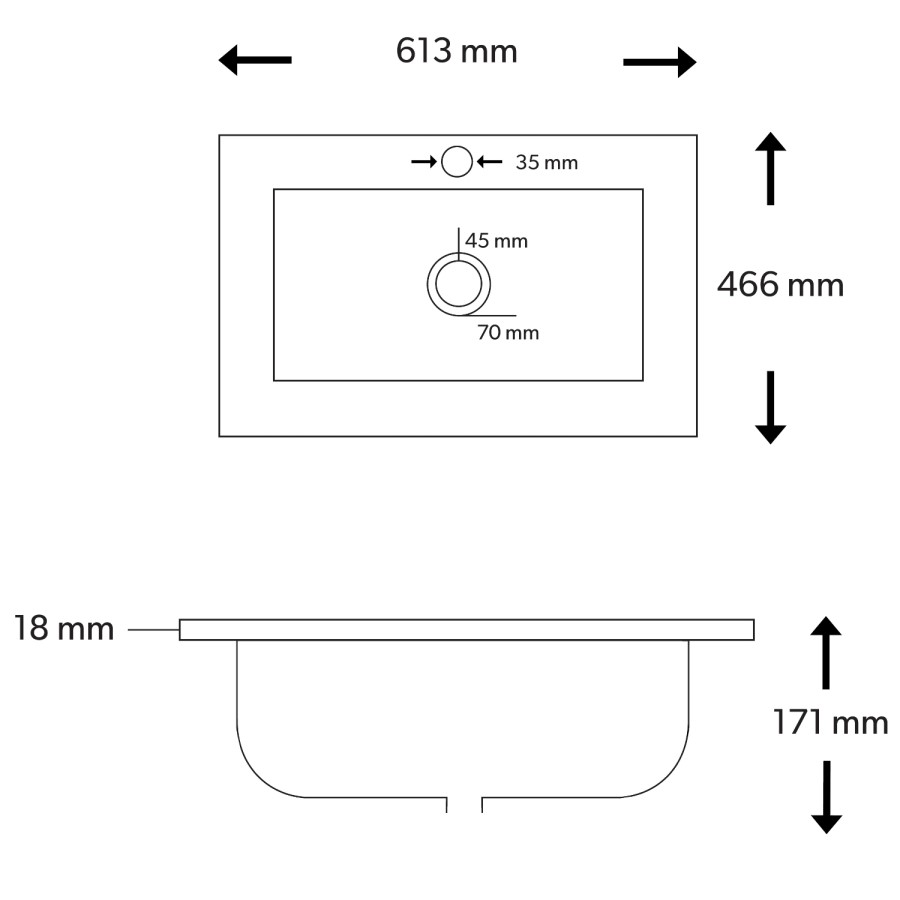 Grade A1 - 600mm Grey Freestanding Vanity Unit with Matt White Basin - Roxbi