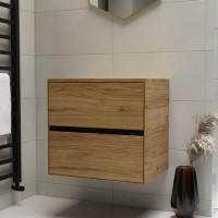 600mm Wood Effect Wall Hung Countertop Vanity Unit- Roxbi 600mm Wood Effect Wall Hung Countertop Vanity Unit- Roxbi