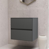 600mm Grey Wall Hung Countertop Vanity Unit- Roxbi 600mm Grey Wall Hung Countertop Vanity Unit- Roxbi