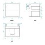 600mm Wood Effect Wall Hung Countertop Vanity Unit- Roxbi