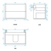 Grade A1 -800mm Grey Wall Hung Vanity Unit with Basin - Roxbi
