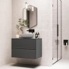 800mm Grey Wall Hung Countertop Vanity Unit with Basin - Roxbi