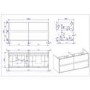 Grade A1 - 1200mm Grey Wall Hung Double Vanity Unit with Basin - Roxbi