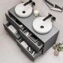 1200mm Grey Wall Hung Double Countertop Vanity Unit with Basin - Roxbi