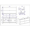 Grade A1 - 1200mm Grey Wall Hung Double Countertop Vanity Unit with Basin - Roxbi