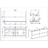 Grade A1 - 1200mm Grey Wall Hung Double Countertop Vanity Unit with Basin - Roxbi