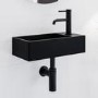 Cloakroom Black Wall Hung Basin Right Hand 405mm and Waste - Detroit