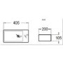 Cloakroom Black Wall Hung Basin Right Hand 405mm and Waste - Detroit