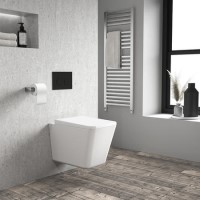 Grade A1 - White Wall Hung Rimless Toilet and Soft Close Seat - Augusta