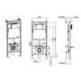 White Square Wall Hung Rimless Toilet with Soft Close Seat Cistern Frame and Brushed Brass Flush - Augusta