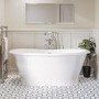 Traditional Freestanding Bath Suite with Toilet & Black Wash Stand with Basin - Helmsley
