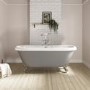 Matt Grey Double Ended Roll Top Freestanding Bath with Chrome Feet 1515 x 740mm - Park Royal