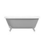 Matt Grey Double Ended Roll Top Freestanding Bath with Chrome Feet 1515 x 740mm - Park Royal