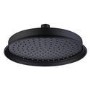 Grade A2 - 230mm Black Traditional Shower Head with Wall Arm