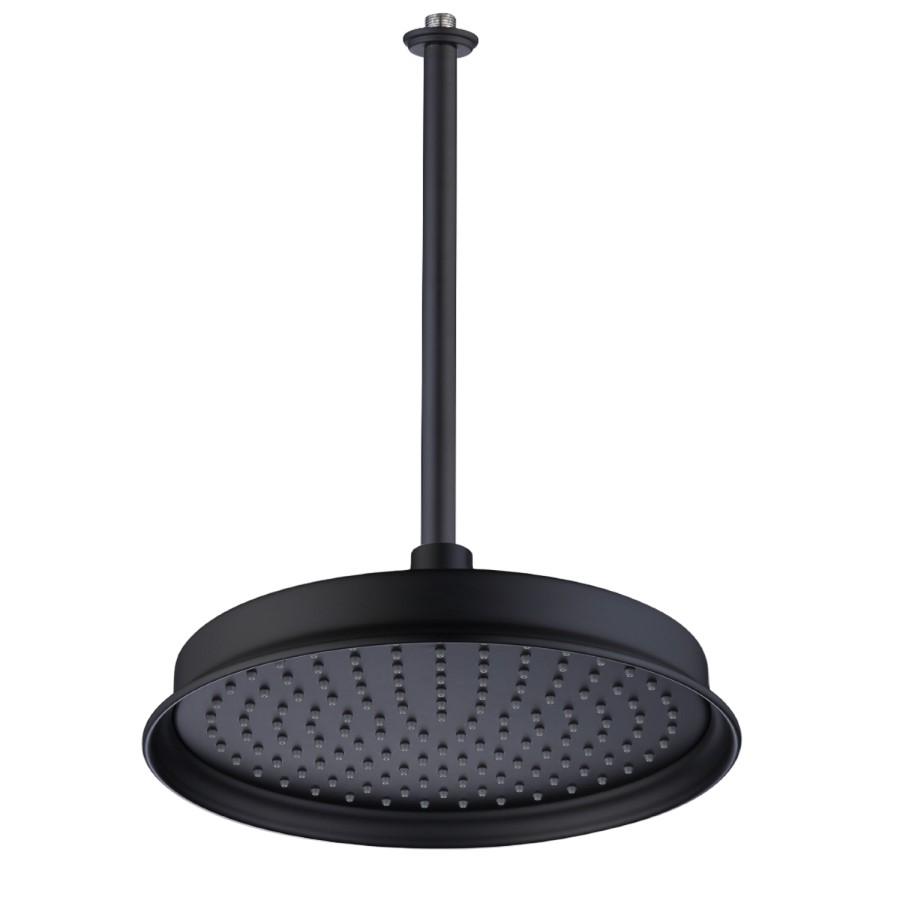 Grade A1 - Black Shower Head with Ceiling Arm - Camden