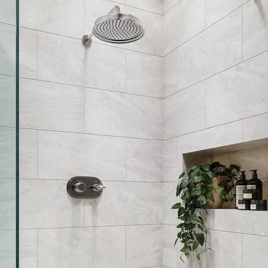 Chrome 1 Outlet Wall Mounted Thermostatic Mixer Shower Set - Camden