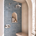 BUN/BeBa_27709/79042 Chrome 1 Outlet Wall Mounted Thermostatic Mixer Shower Set - Camden